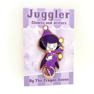 Juggler Enamel Pin: Circus Clown Jester Girl Pin