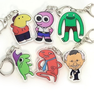 Lächelnde Jungs Charlie Pim Alan Glep Freunde Cartoon Psychic Pebbles Zach Hadel Cartoon Spaß