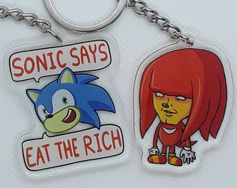 Sonic Knuckles meme keychains charms acrylic