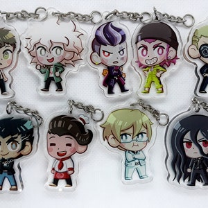 Dangan Ronpa 2 Keychains: Double Sided Acrylic, Anime Charms