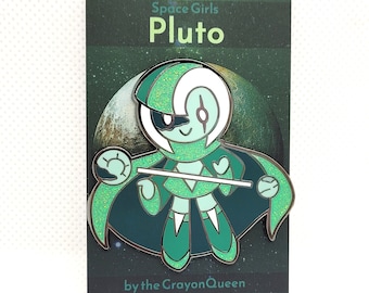 Emaille pin Pluto Space Girl: astronomie astrologie buitenste zonnestelsel