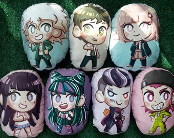 DR 1 2 V3 pillow plush leon chihiro ibuki hinata chiaki nagito komaeda mikan gundham kazuichi souda rantaro miu kokichi shuichi