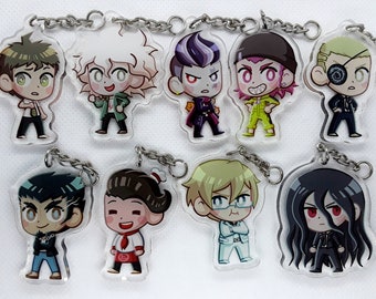 DR 2 Boys Keychains, Nagito Komaeda, Hinata Hajime, Gundham Tanaka, Kazuichi Souda, Fuyuhiko Kuzuryu, izuru kamukura