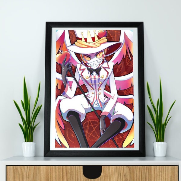 Hazbin Hotel Lucifer Morningstar dessin animé impression affiche cadeau anniversaire noël saint valentin ange démon extermination roi de l'enfer