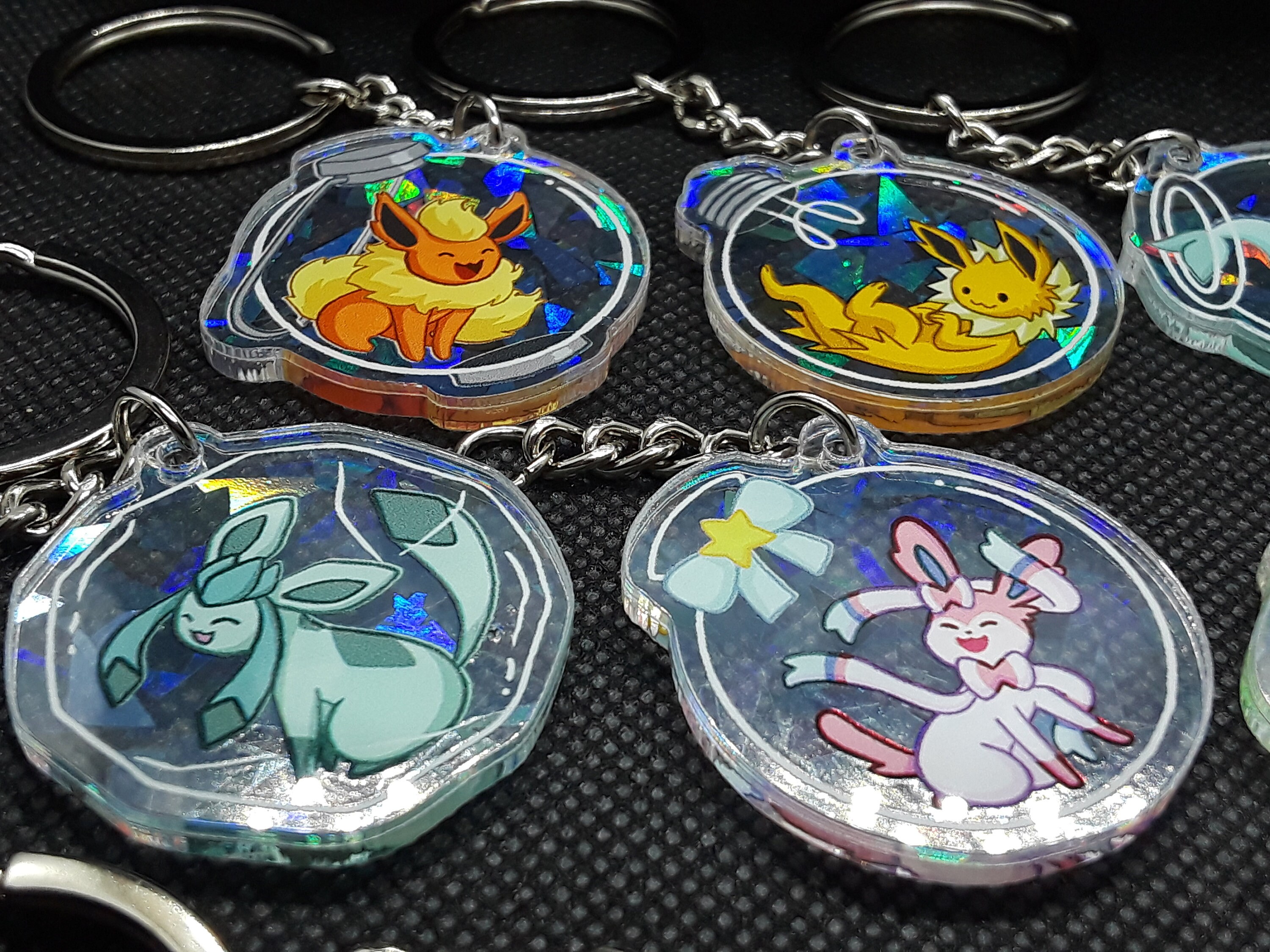 Grottemon Keychain Pocket Monsters Eeveeultion Keychain Designs - Etsy
