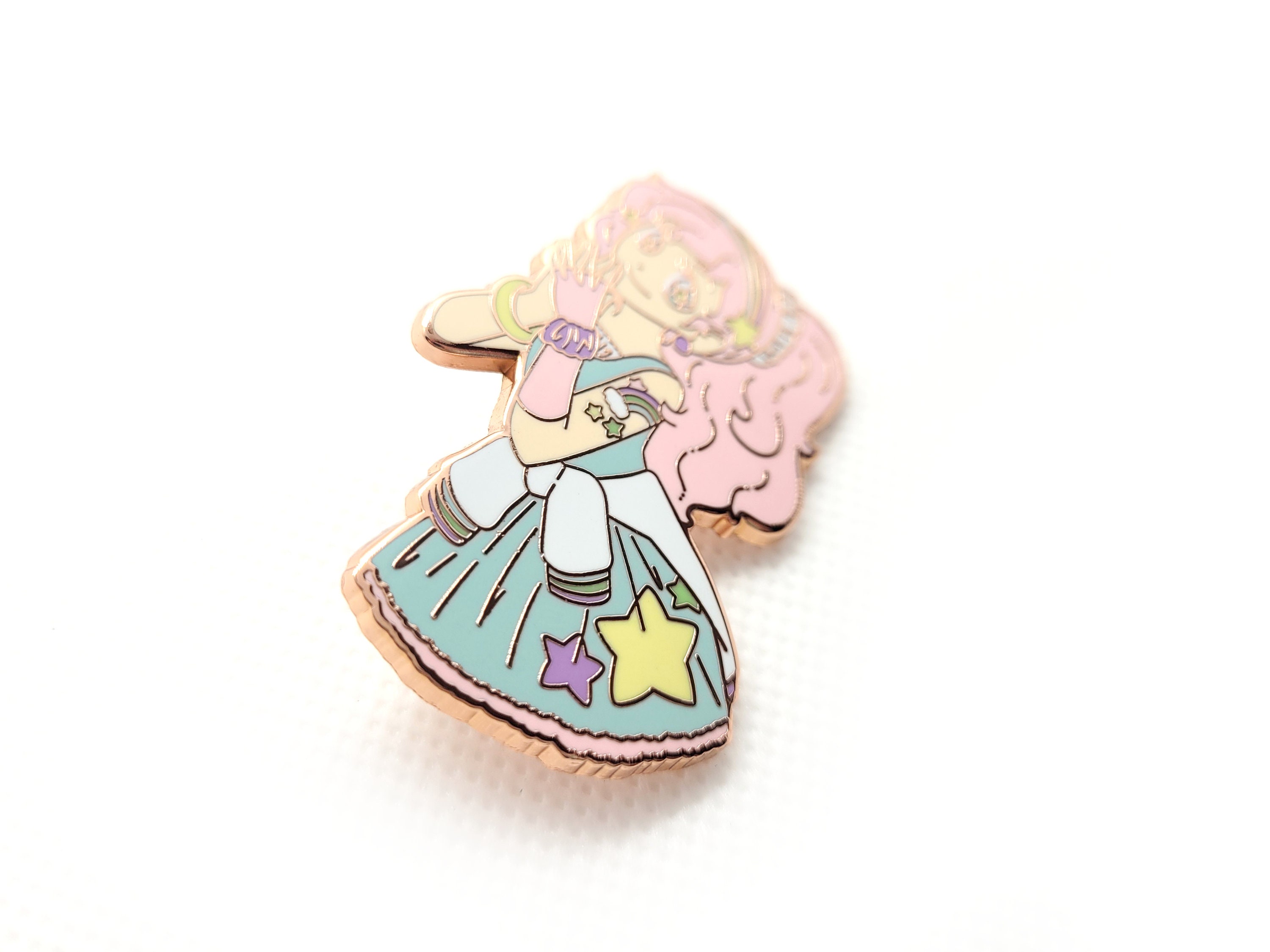 Star Girl Enamel Pin, Cute Kawaii Girl, Pink & Purple - Etsy