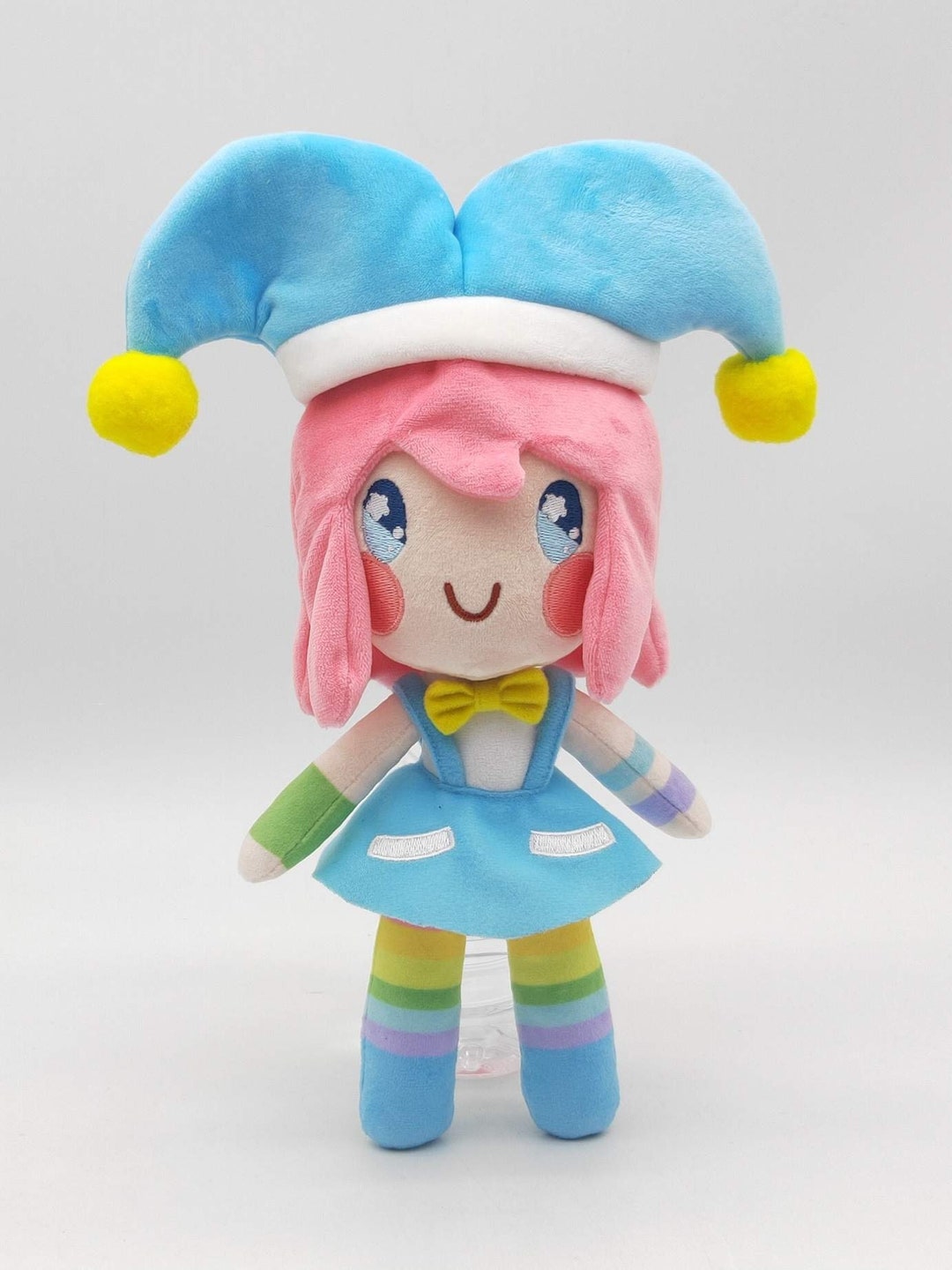 Rainbow Jester Plush Plushie Clown Prism Prisma Cute Toy Bowtie Kawaii