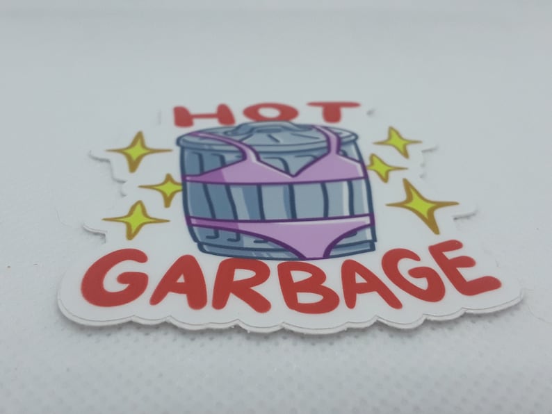Hot Garbage Meme Sticker funny cute trash trashcan | Etsy