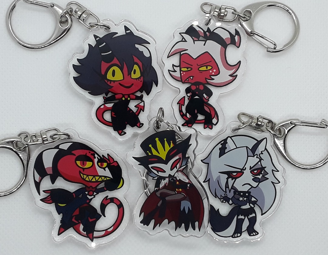 Helluva Boss Acrylic Keychain, Cartoon Demon Charms (2 Inches