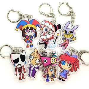 TADC Amazing Circus Digital Pomni Caine Jax Kinger Zooble Ragatha Gangle Bubble keychain charm