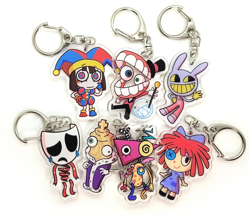 TADC Amazing Circus Digital Pomni Caine Jax Kinger Zooble Ragatha Gangle Bubble keychain charm Buy All 7!