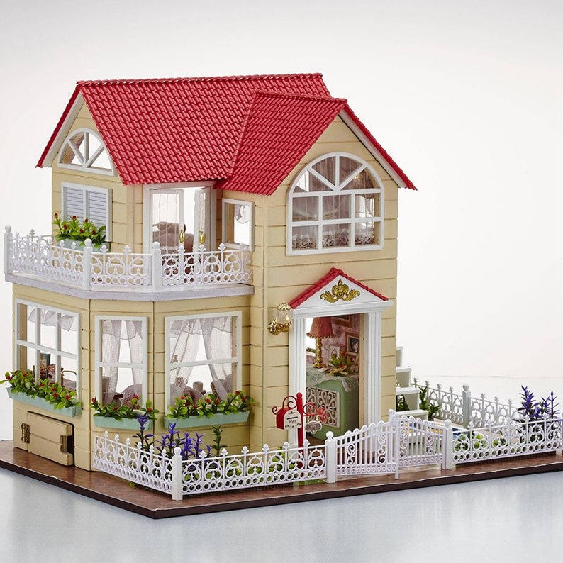 DIY 3D Wooden Dollhouse Princess Room Handmade Decorations Birthday Gift Children Toy With Furnitures for Birthday Gift