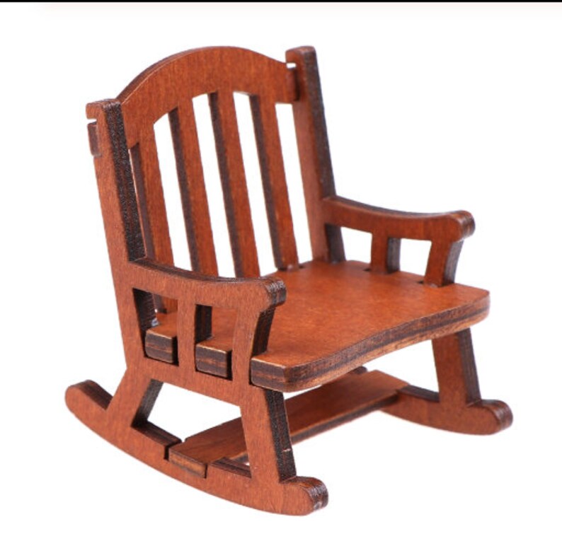 dollhouse wooden rocking chair