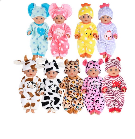 Animal jumpsuits Doll Clothes Born Baby Fit 17 inch 43cm Doll Accessories For Baby Festiival Gift