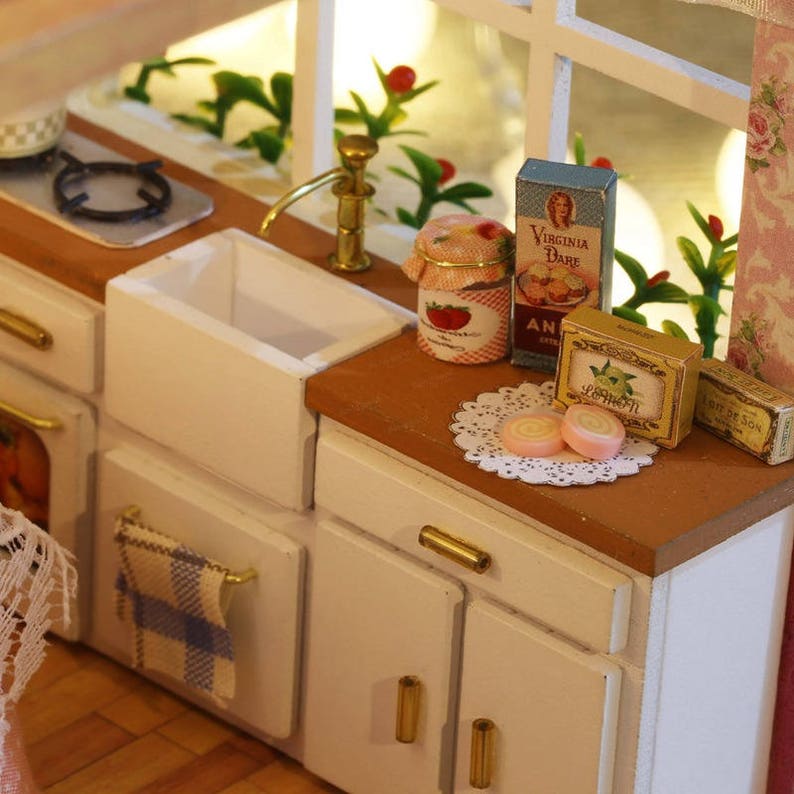 DIY 3D Wooden Dollhouse Princess Room Handmade Decorations Birthday Gift Children Toy With Furnitures for Birthday Gift
