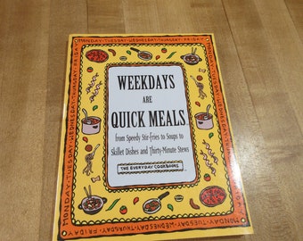 Weekdays are Quick Meals Cookbook 1996 Time Life paperback 1st printing in good condition.