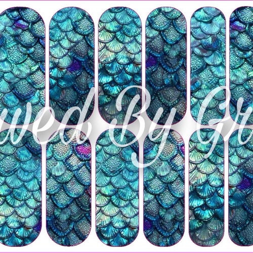 Mermaid Scales Mermaid Waterslide Nail Decals Full Wrap Etsy