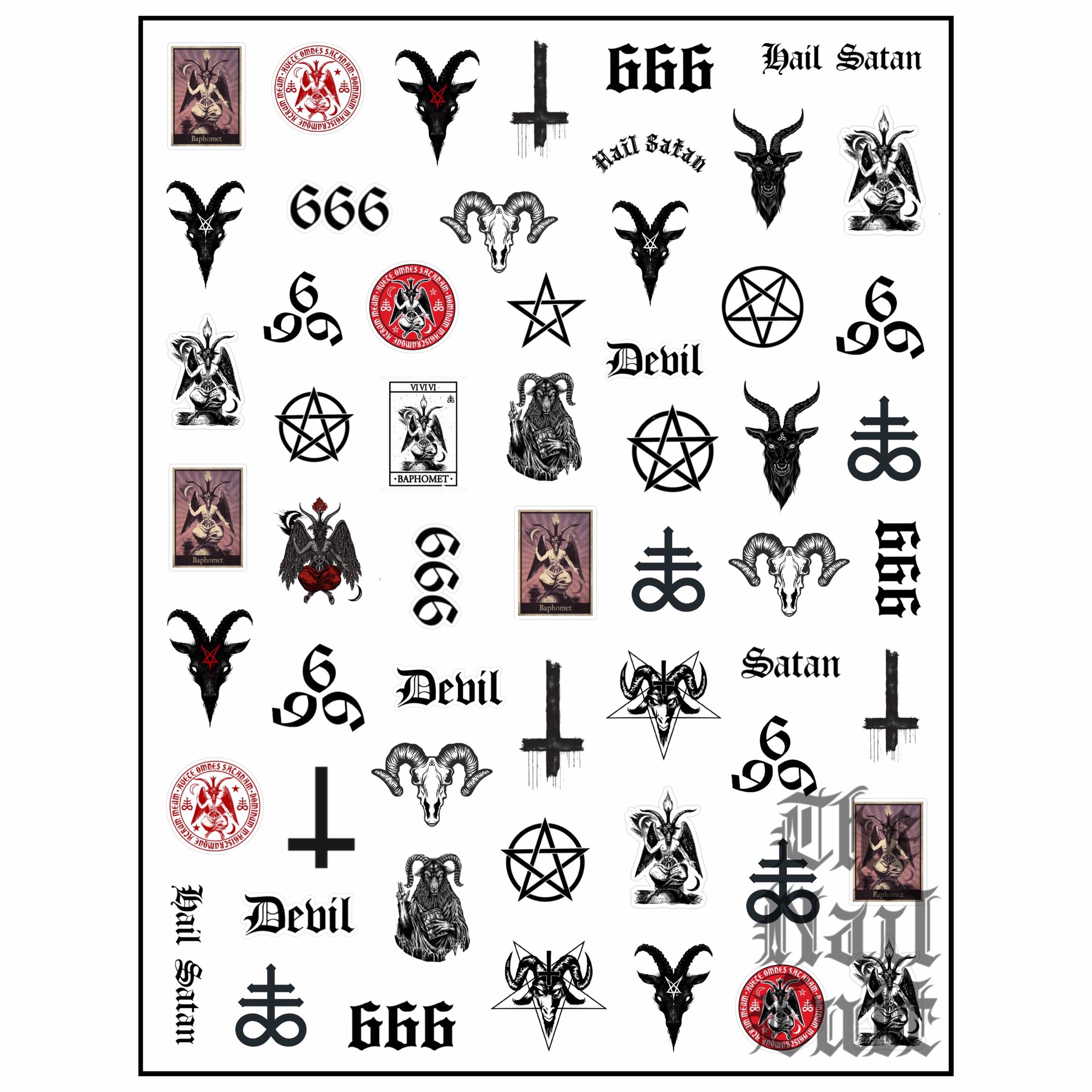 Baphomet Nail Decals Devil Occult Water Nail Decals - Etsy
