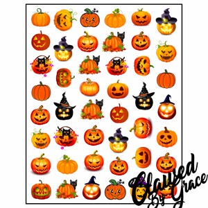 Pumpkins, Nail Stickers, Jack O’Lanterns, Nail Art, Halloween, Spooky, Pumpkin Nails, Fall, Halloween Nail Art, Pumpkin Nails, Autumn Nails