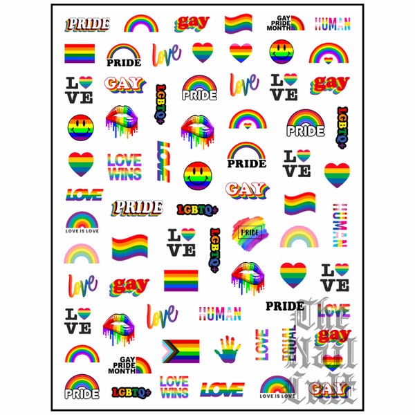 Gay Pride Nagelaufkleber, Gay Pride, Nailart, LGBTQ, Regenbogen, Gay Pride Monat, Nagelabziehbilder, Nagelaufkleber, Pride Nägel, Sommer, Liebe, Flaggen