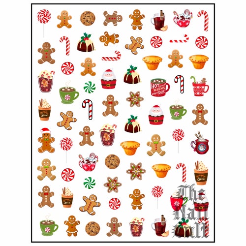 Classic Christmas Nail Decals Etsy