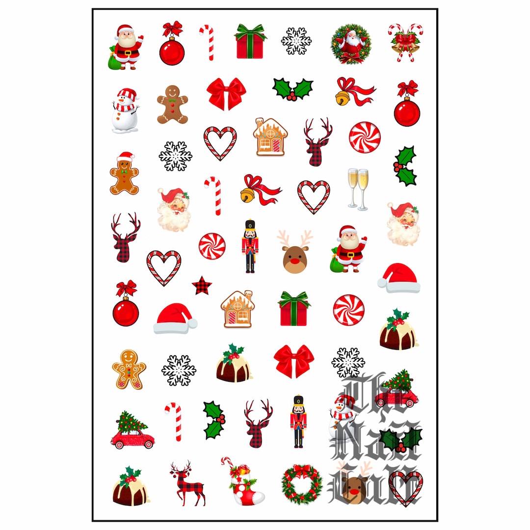 Christmas Nail Stickers, Nail Art Stickers, Festive Nails, Nail Decals
