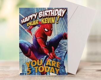 Biglietto di auguri di compleanno per supereroi per QUALSIASI ETÀ - Biglietto di auguri di compleanno personalizzato.