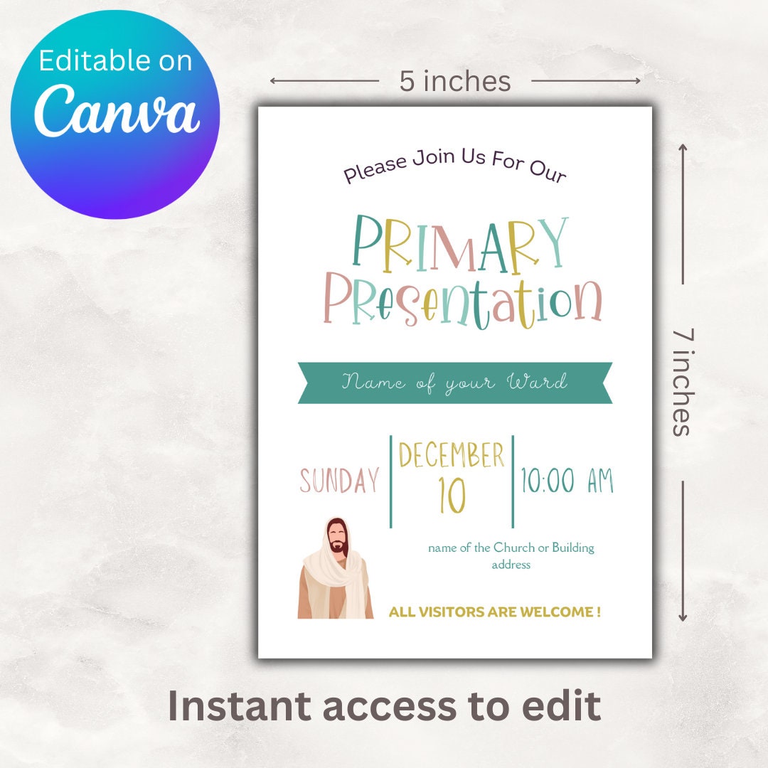 Lds primary program invitation primary presentation program template