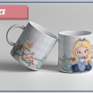 Alice In Wonderland Sublimation Design Mug PNG and JPEG File DIGITAL download
