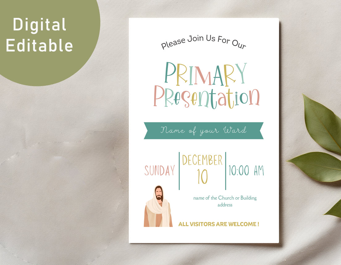 Lds primary program invitation primary presentation program template