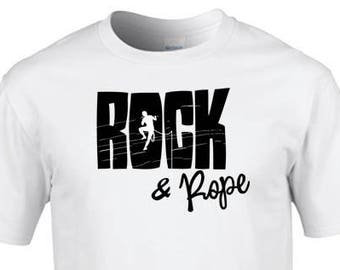 ROCK white unisex organic cotton T-shirt - ROPE