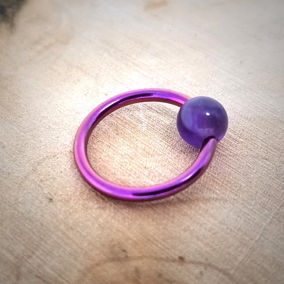 Tragus Piercing Amethyst SEPTUM RING 16g Silver Nose Hoop Cartilage Earring Septum Piercing Nipple Piercing 16g Septum Jewelry