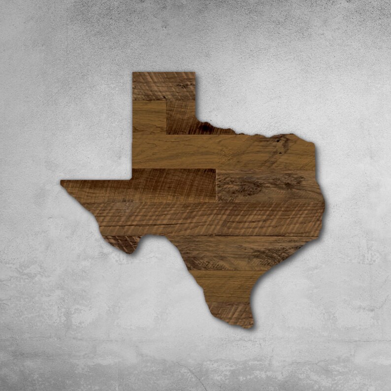 Wooden Texas State Sign Wall Art Decor, Personalized Home State Cutouts, Large State Shape, Handmade With Reclaimed Pallet Wood 