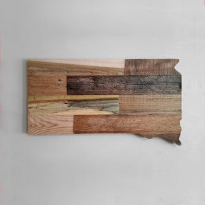 South Dakota Wood Sign Wall Art Decor, Large Rustic Home State Cutout, Personalized Housewarming Gift, Handmade With Wooden Pallets