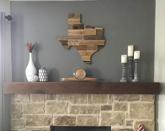 Wooden Home State Sign Wall Art Decor, Large State Shape Cut Outs, Housewarming Gift Handmade With Reclaimed Wood From Pallets