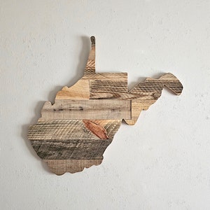 West Virginia Wood Sign Wall Art Decor, Large Rustic Home State Cutout, Personalized Housewarming Gift, Handmade With Wooden Pallets