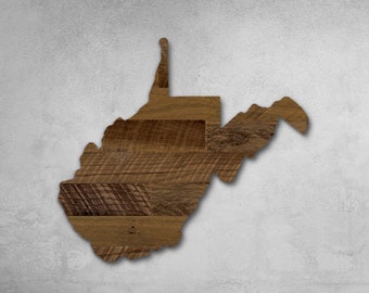 Wooden West Virginia State Sign Wall Art Decor, Personalized Home State Cutouts, Large State Shape, Handmade With Reclaimed Pallet Wood