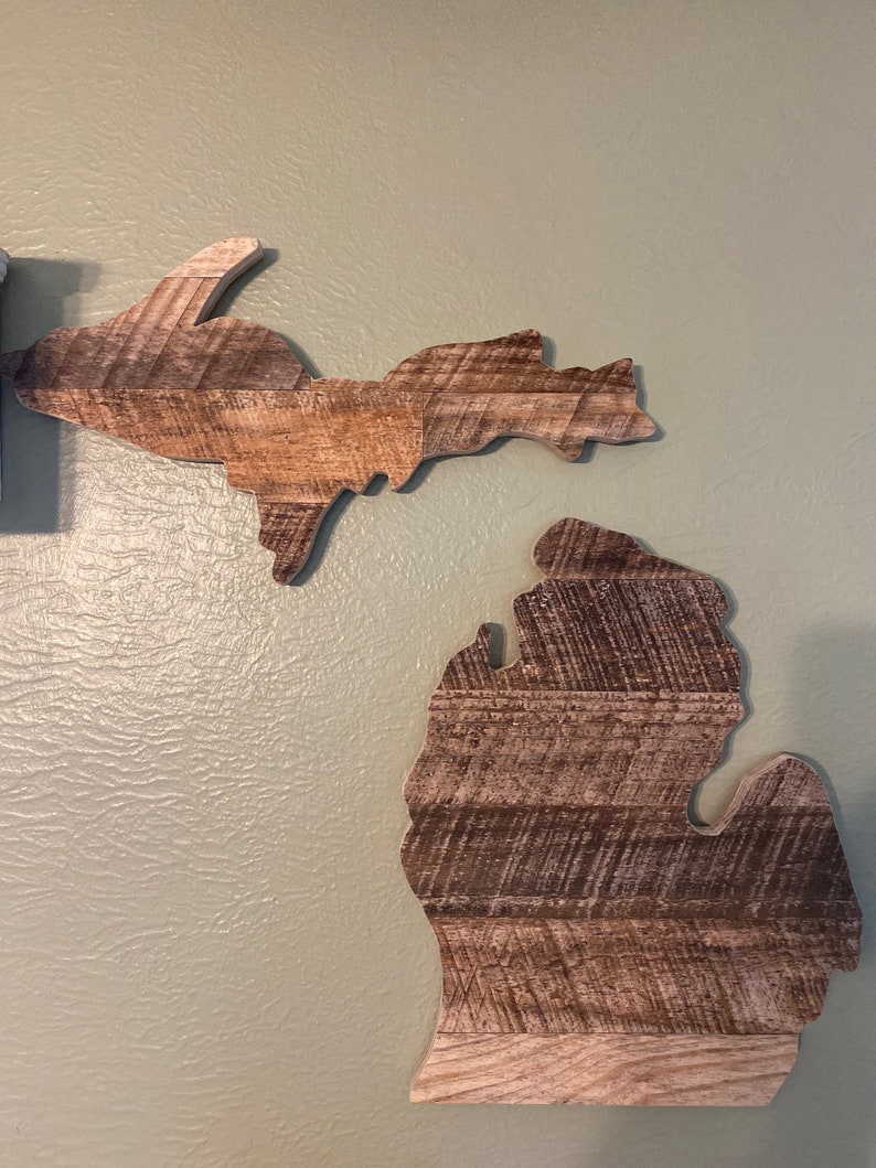 Wooden Michigan State Sign Wall Art Decor Home State Sign | Etsy