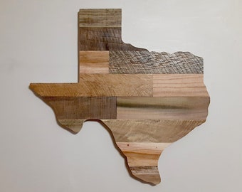 Wooden Texas State Sign Wall Art Decor, Large Home State Cutout, Personalized Housewarming Gift Handmade With Reclaimed Pallet Wood