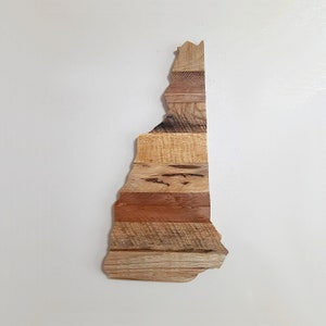 New Hampshire Wood Sign Wall Art Decor, Large Rustic Home State Cutout, Personalized Housewarming Gift, Handmade With Wooden Pallets