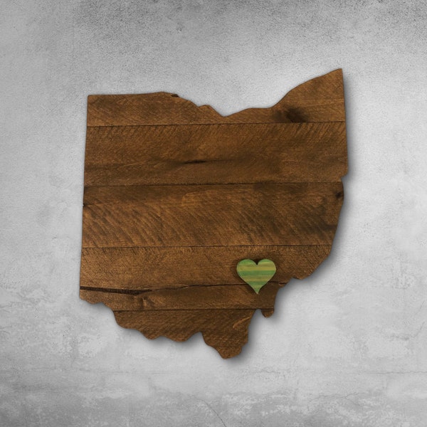 Add-on Heart Or Star For Your Wooden Home State Sign Cutout, Rustic Wall Art Decor, Handmade Gift With Reclaimed Wood From Pallets