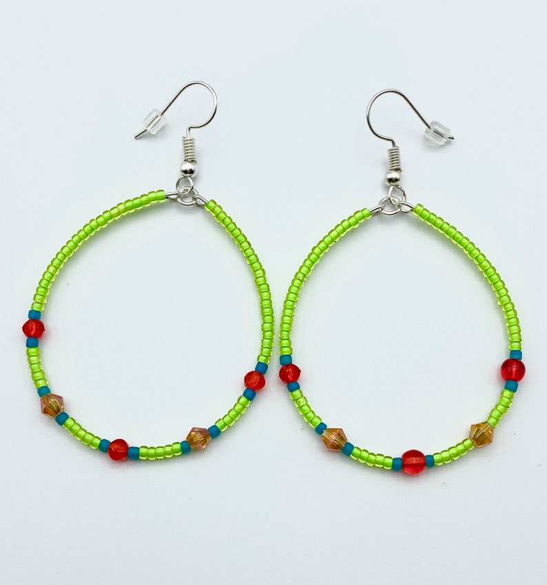 Lime Green Hoop Earrings
