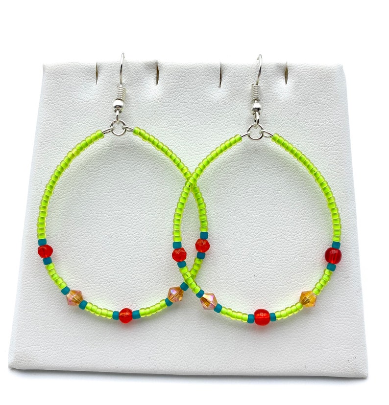Lime Green Hoop Earrings