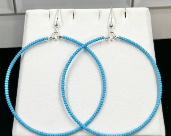 Sky Blue Hoop Earrings