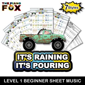 It's Raining, It's Pouring - Beginner Piano Sheet Music for Kids