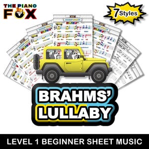 Brahms&#39; Lullaby - Beginner Piano Sheet Music for Kids