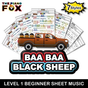 Baa Baa Black Sheep - Beginner Piano Sheet Music for Kids