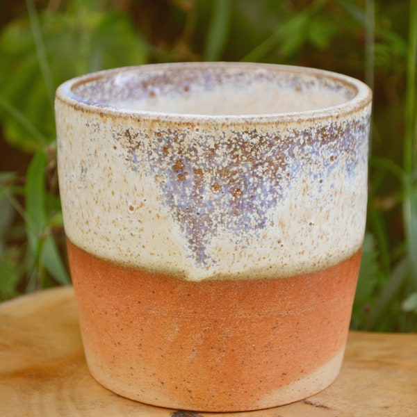 Handmade ceramic rustic stoneware glazed plant pot