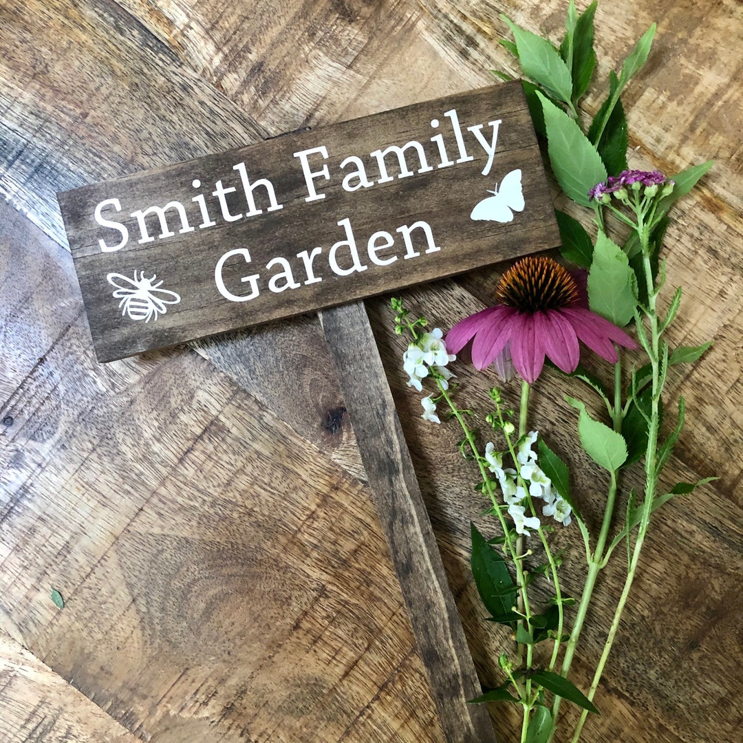 Custom Garden Sign, Personalized SMALL Garden Sign, Family Garden Sign