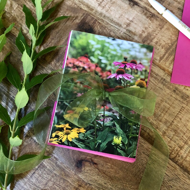 Floral notecards with envelopes, Echinacea, Colorful pink blank notecards, Set of 8, Stationery set, Floral greeting card set, Gardener gift image 4